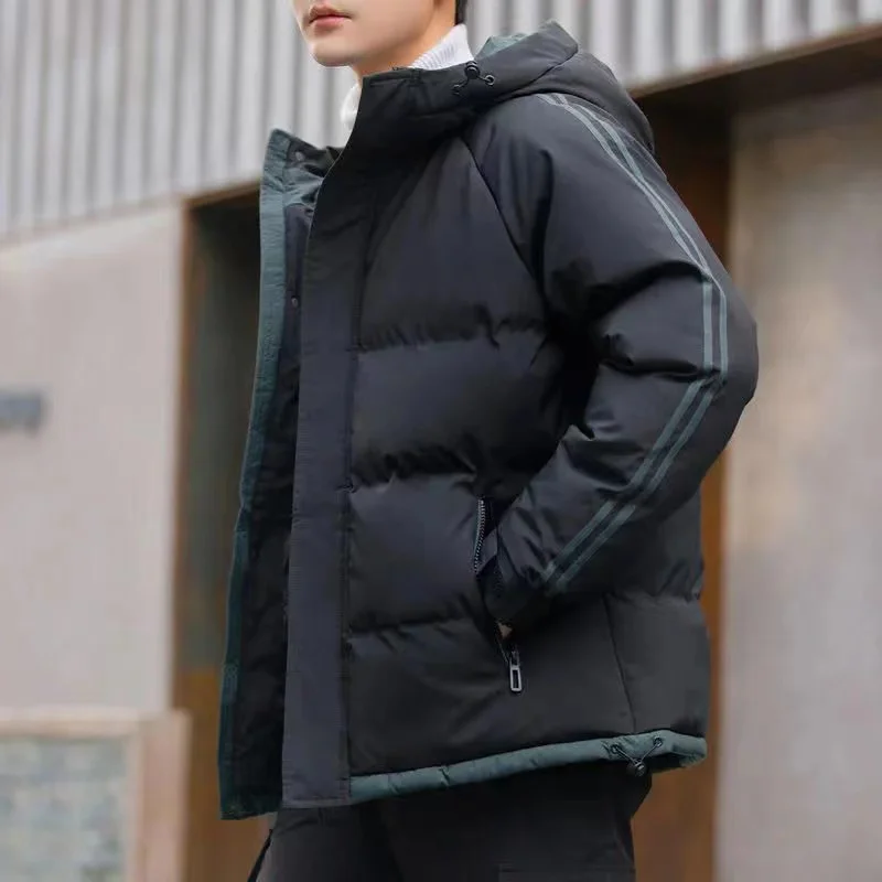 2022 New Men's Warm Jacket Winter Top Down Loose Coat Male Thick Hooded Cotton-padded Clothes Windproof Waterproof Top Man