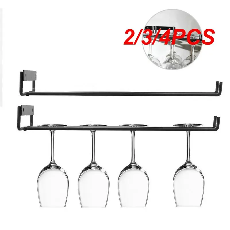 

4PCS Kitchen Wine Glass Holder Cup Hanger Goblet Shelf Locker Bar Bartender Stemware Hanging Rack Organizer Iron Rack Bar Tools