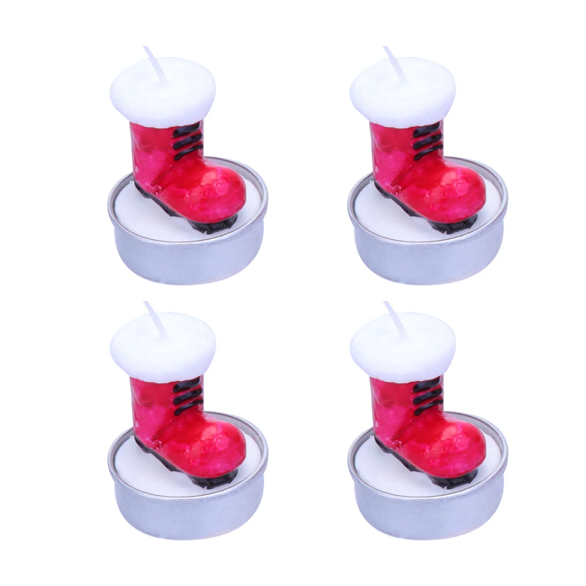 

4pcs Christmas Santa Shape Decorative Tea Lights Jar Crafts Home Decoration for Festival Wedding Props