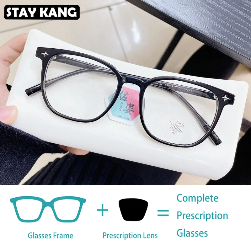 Черные очки для мужчин оптические линзы по рецепту близорукости мужские оправы