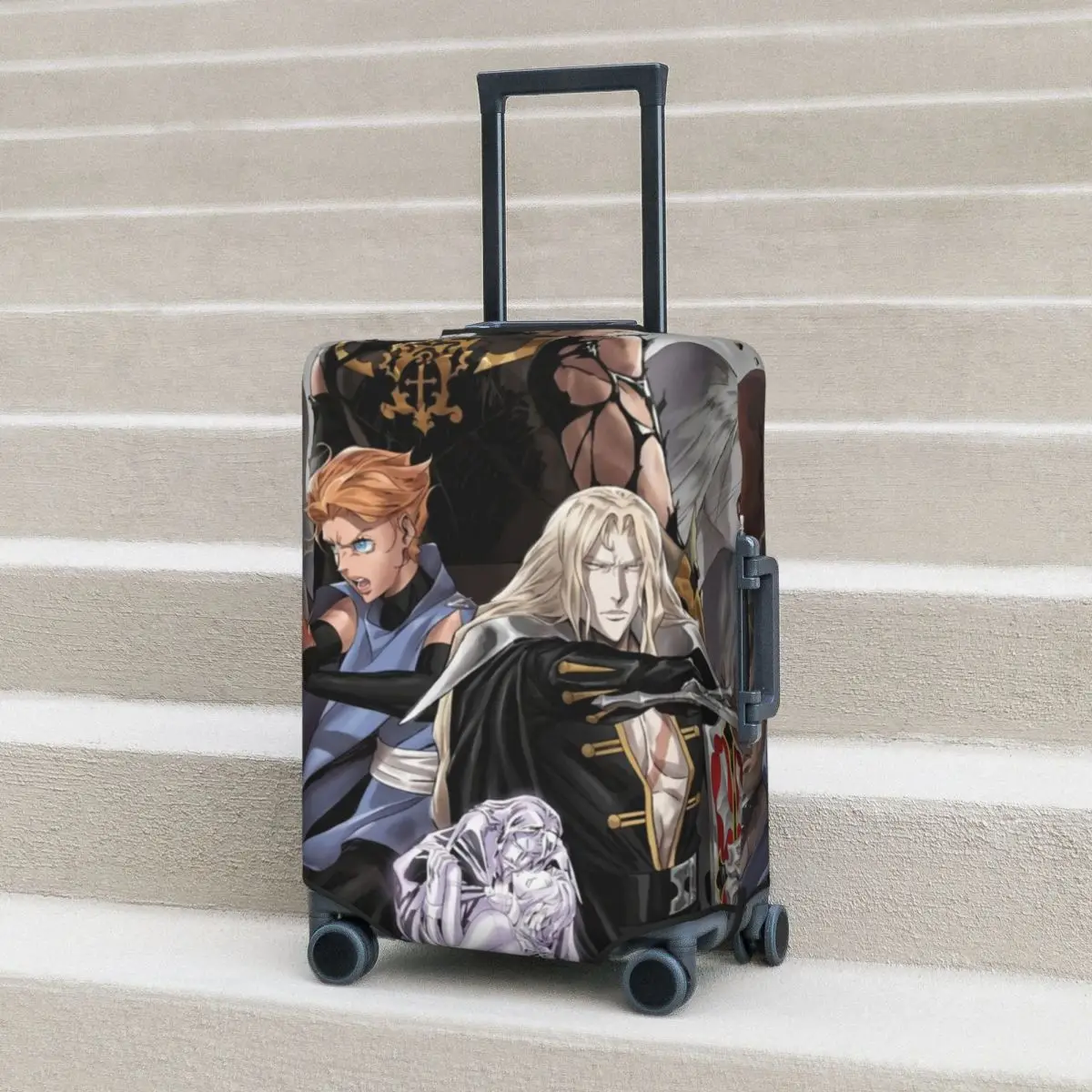 

Всесезонный японский чехол для чемодана с аниме Castlevania, trevor belmont, alucard, манга, защита для путешествий, Эластичные аксессуары для багажа