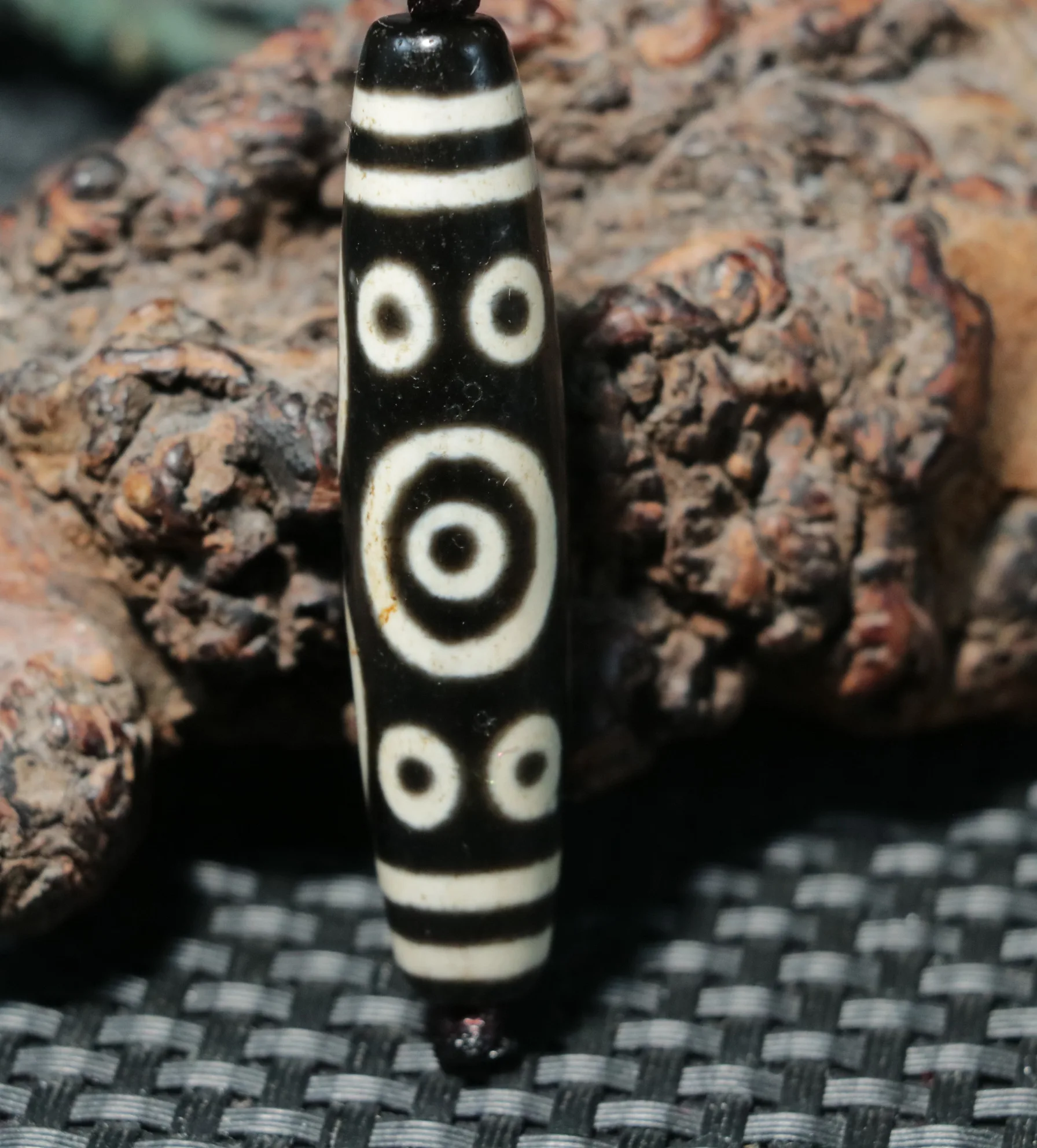 Уникальный узор Сокровище Тибетский топ Старый агат 11-глазый Big Master dZi Подвеска из