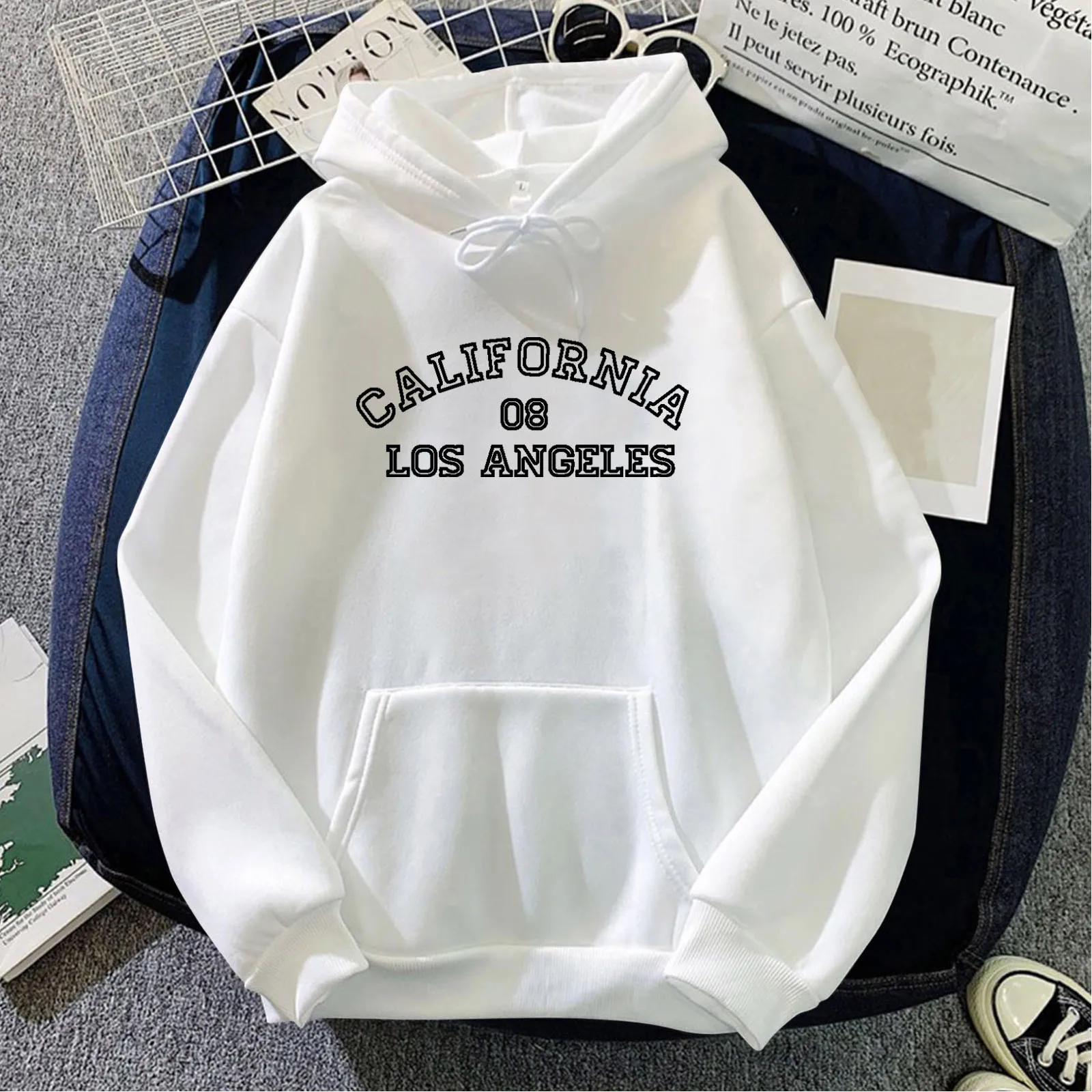 

Solid Color Women Pullover Hoodie Pocket Sweatshirts Drawstring Long-Sleeved Letter Printed Sweater Warm Hoody Cardigan Coat