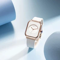 new simple fashion ladies watch rectangular dial leather strap waterproof mens and womens watches