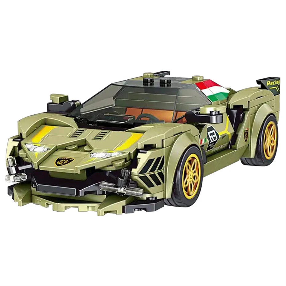 Mold King 27003 знаменитая модель автомобиля, строительные игрушки 333 шт. №. SIAN Green Sport Racing Car, строительные блоки кубики MOC, рождественские подарки