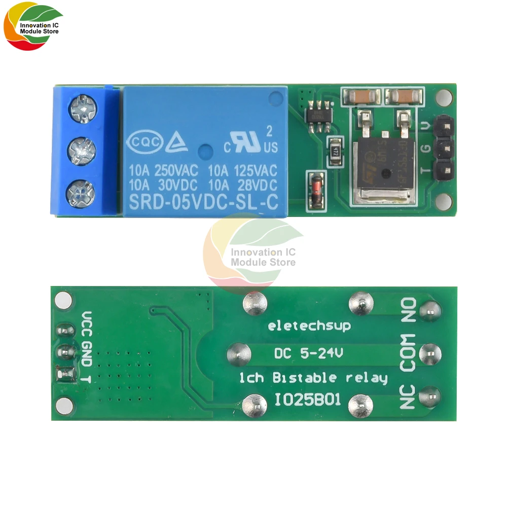 

Relay Module IO25B01 1 Channel 6-24V Self-locking Relay Trigger Latching Relay Bistable Self-locking Low Pulse Trigger Module
