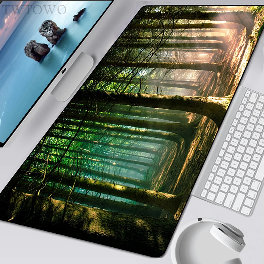 

Mousepad Computer Custom XXL New Mouse Mat Desk Mats Forest Landscape Carpet Gamer Soft Office Laptop Mice Pad Table Mat