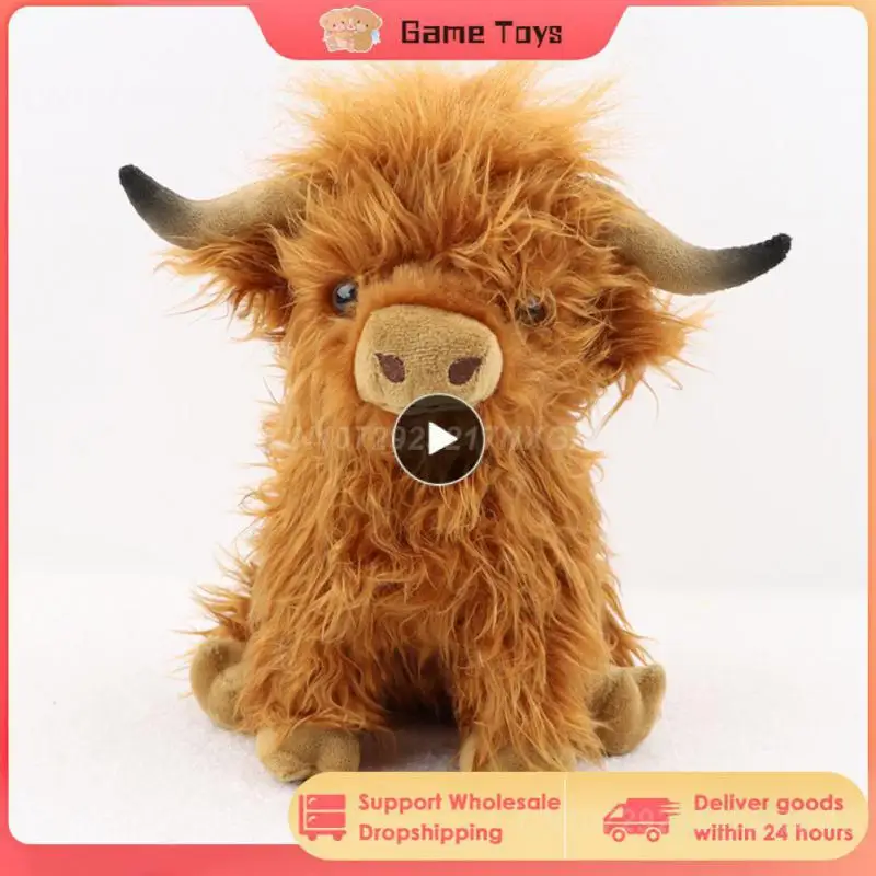 

Mock Highland Bull Pp Cotton Lifelike Plush Toy For Kids Boys Girls Kawaii Soft Stuffed Bull Cosplay Accessories Cute Animal