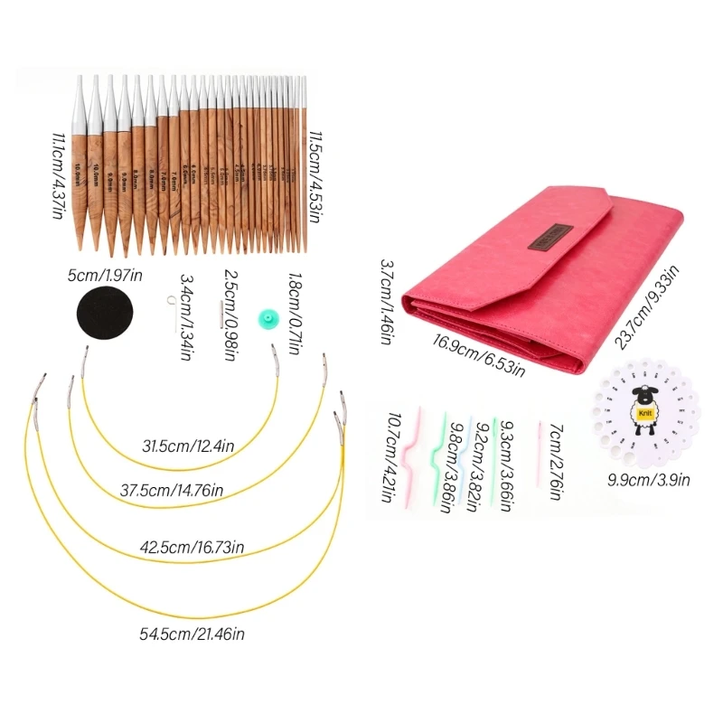 13 пар сменных круглых спиц с принадлежностями для вязания свитера сумки шапки