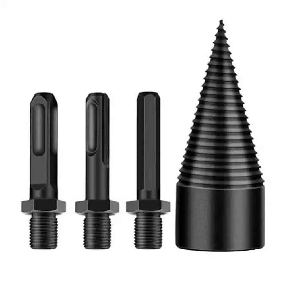 

32mm/42mm Cone Drill Bit Set Firewood Splitter Drills Bit Woodworking Tools with Round/Hex/Triangle Shank for Hammer Drill