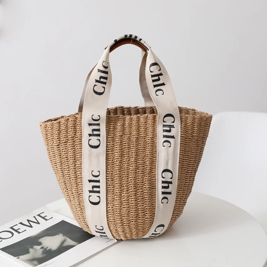 

Summer Straw Bag Women Large Capacity Handle Bag Handmade Woven Handbag Bohemia Vacation Rattan Beach Bag Kintted Purse