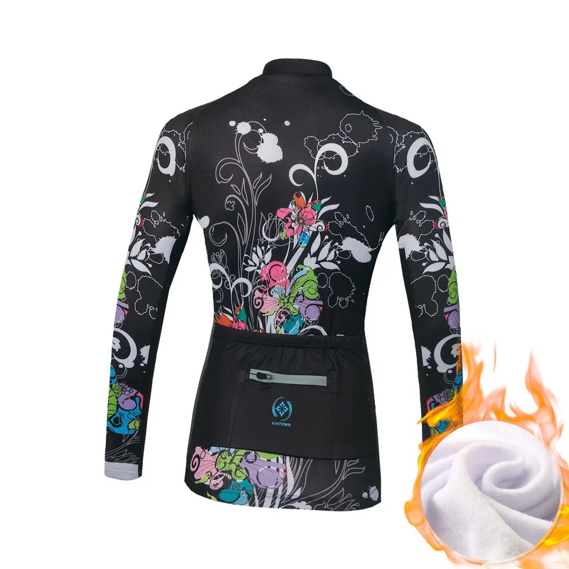 Winter Fleece Riding Bicycle Jerseys Cycling Clothing Set Keep Warm Women Long Sleeve Clothes Suit |