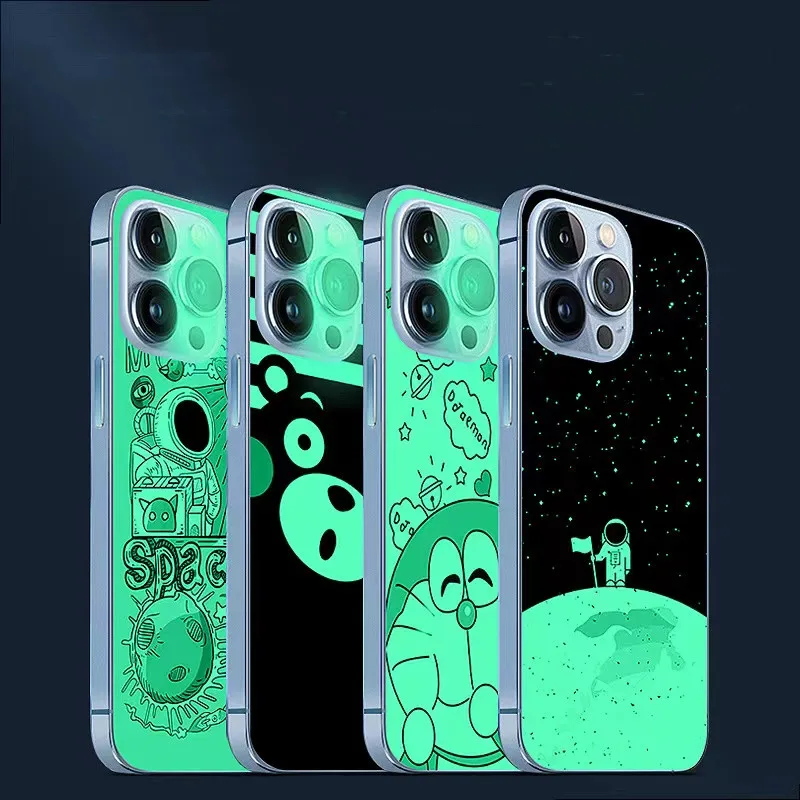 

For iPhone 13 Pro Max 13 Mini 12 Cases 3M Films Decal Skin Luminous Space Astronaut Covers Protector Wrap Ultra Thin Stickers