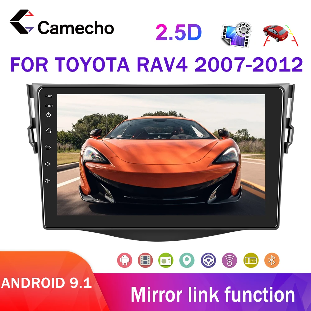 

Camecho Car Radio For Toyota RAV4 2007 - 2012 2din android 10 Car Multimedia Video player AutoRadio CarPlayer gps Navigation
