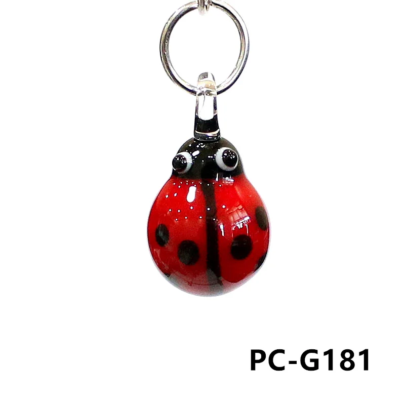 

2 шт. стеклянные божьи коровки подвески JSSMTLP