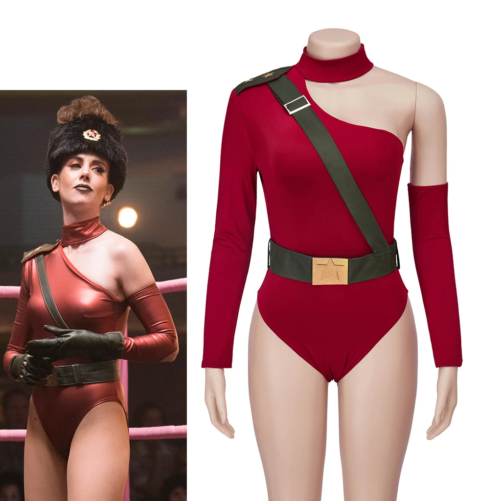 Glow Ruth Wilder Косплей Комбинезон Женский Сексуальный Красный Нерегулярный Боди