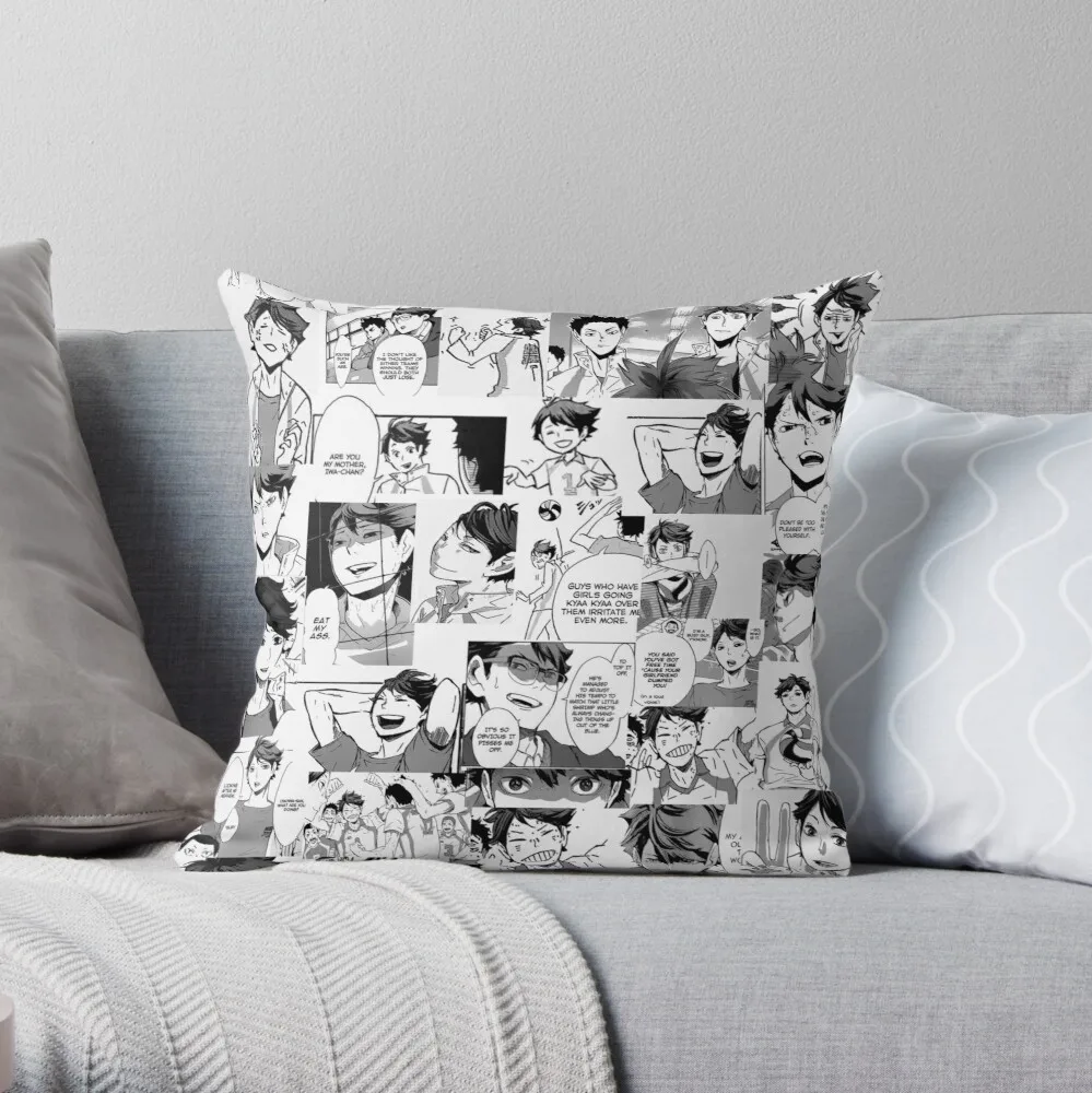 

Haikyuu!! - Manga Collage Polyester Decor Pillow Case Home Cushion Cover 45*45cm Throws