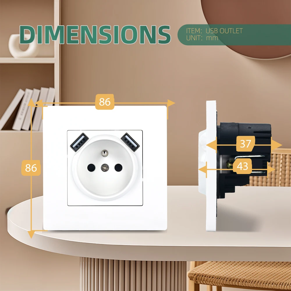 Европейская стандартная розетка 86*86 мм белая черная золотая серая французская