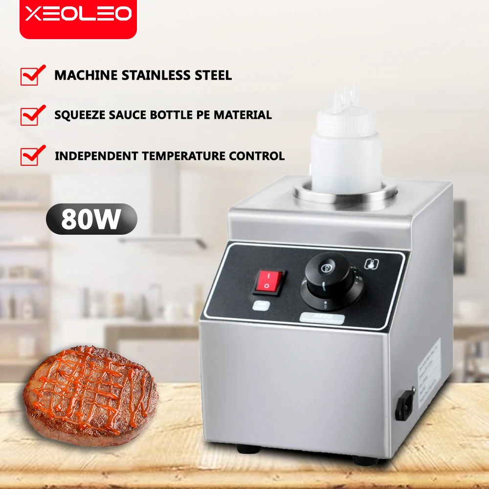 

XEOLEO 80W Single Cylinder Chocolate Jam Heater Electric Chocolate Warmer Sauce Bottle Warmer Stainless Steel Jam Thermos