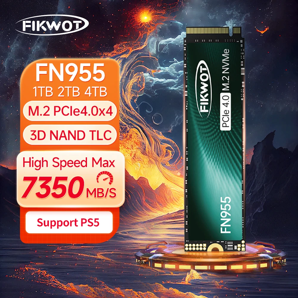 

Fikwot FN955 SSD Disk 7350MB/s 1TB 2TB 4TB PCIe4.0x4 M.2 2280 NVMe 1.4 Internal Solid State Drive SSD for PS5 Laptop Desktop PC