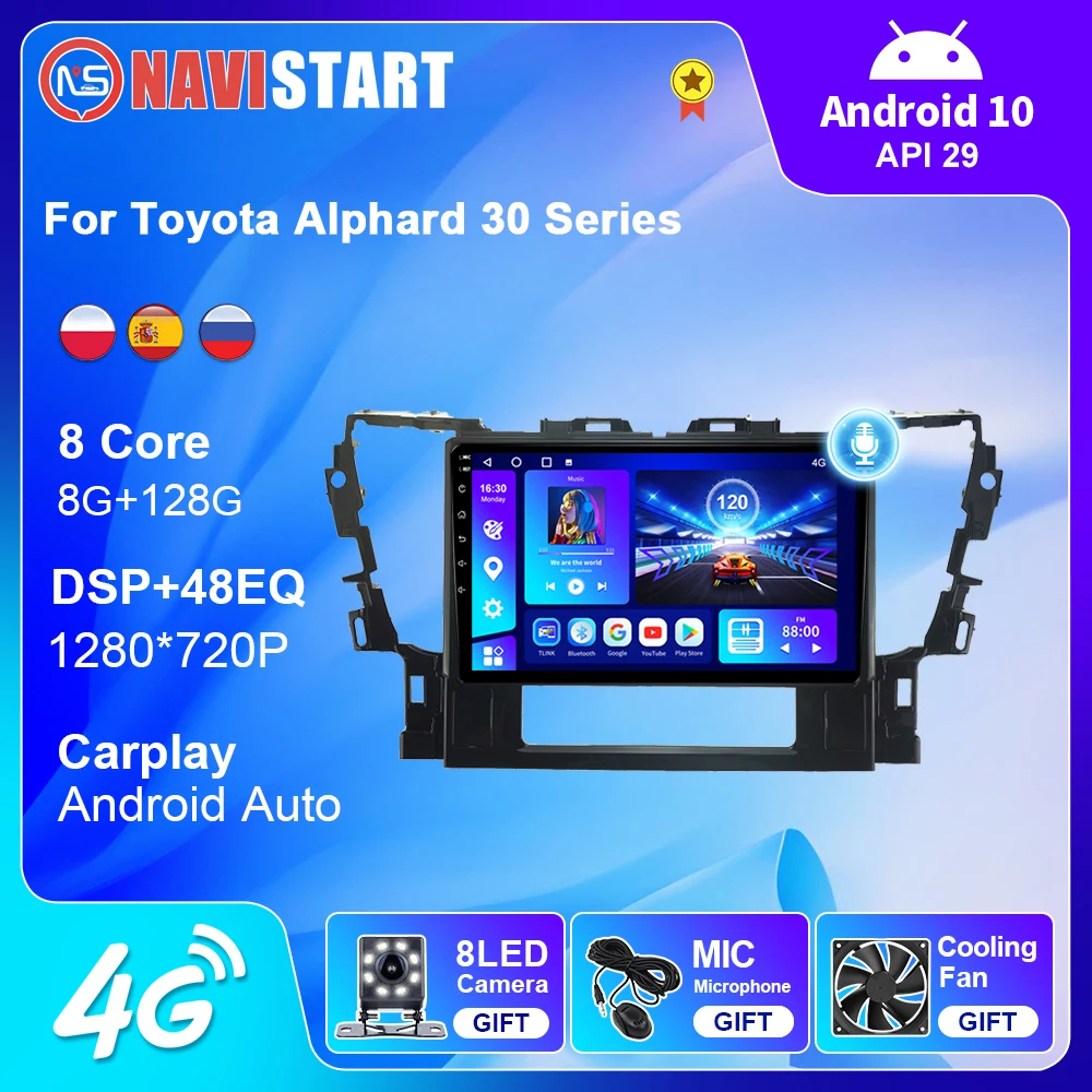 

Автомагнитола NAVISTART на Android с экраном для Toyota Alphard 30 Series 2015-2020, мультимедийный видеоплеер, навигация GPS, стерео