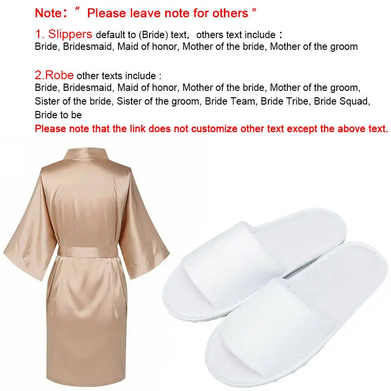 Women Robe Silk Satin Robes Bridal Wedding Robe Bridesmaid Robes Bride Robe Gown Solid Robe & Slippers