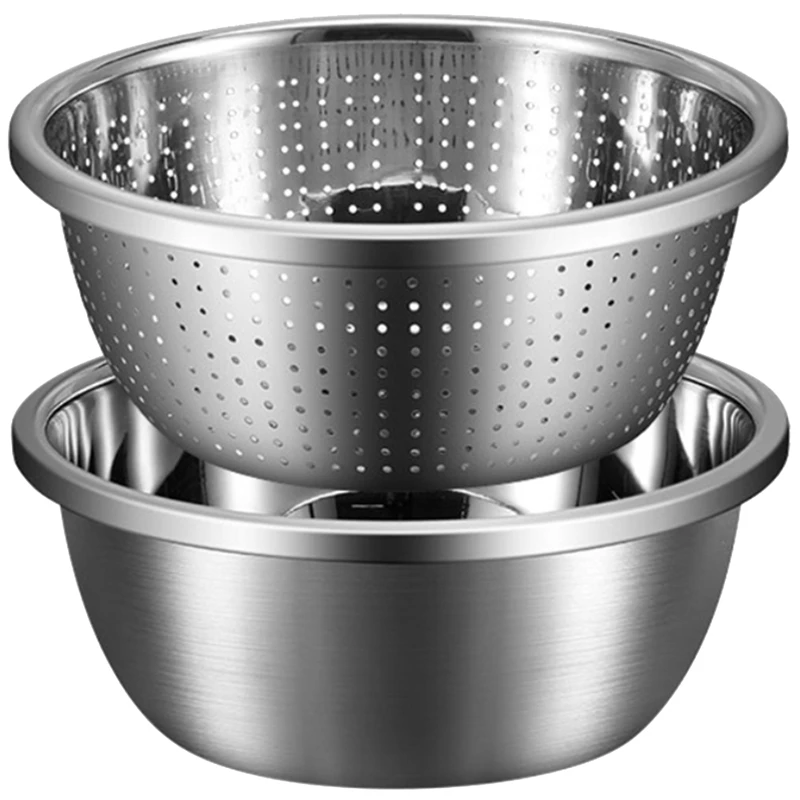 

Rice Strainer Capacity With Mixing Bowl For Washing Vegetables, Fruit And Rice And For Draining Cooked Pasta