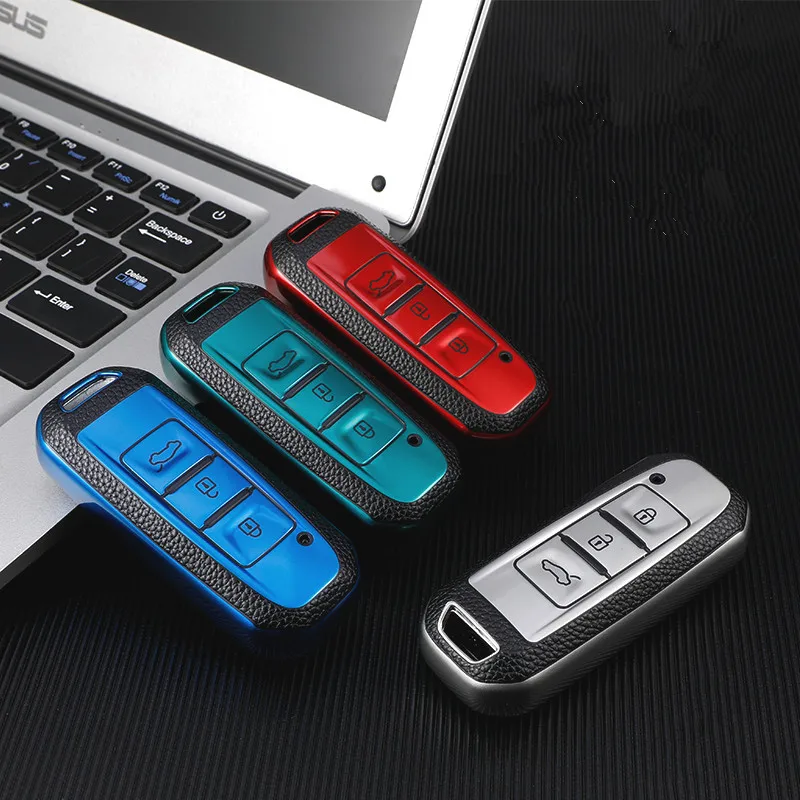 

Кожаный чехол для автомобильного ключа из ТПУ для Baojun 510 730 360 560 RS-5 530 630 Для Wuling Hongguang S Аксессуары для автостайлинга брелок