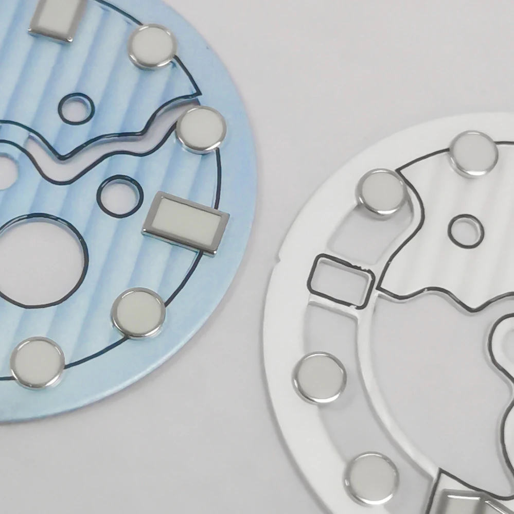 Skeleton Dial Green White Watch Accessories 28.5MM C3 Green Luminous Fits NH35/36 Movement 3 O'Clock Crown