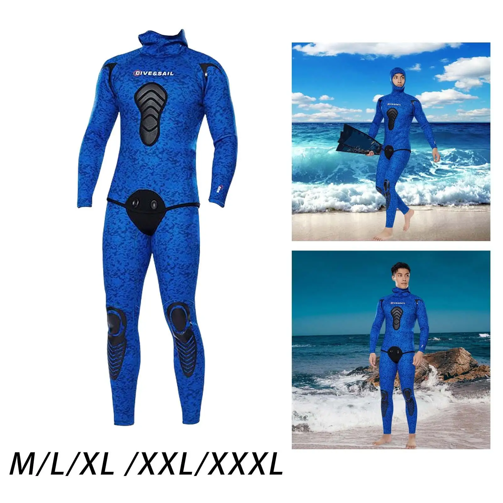 

Mens Wetsuit Diving Suit Hooded Full Body Wet Suit Wet suits Spearfishing Dive Suit for Freediving Snorkeling Kayaking Surfing