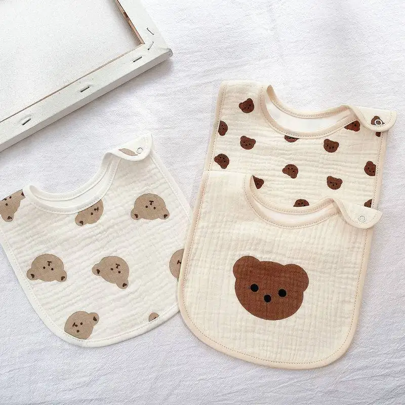 

2PC Newborn Baby Cotton Gauze Bibs Infant Boys Girls Burp Cloths Fashion Scarf Children Feeding Saliva Towel Stuff for Kids