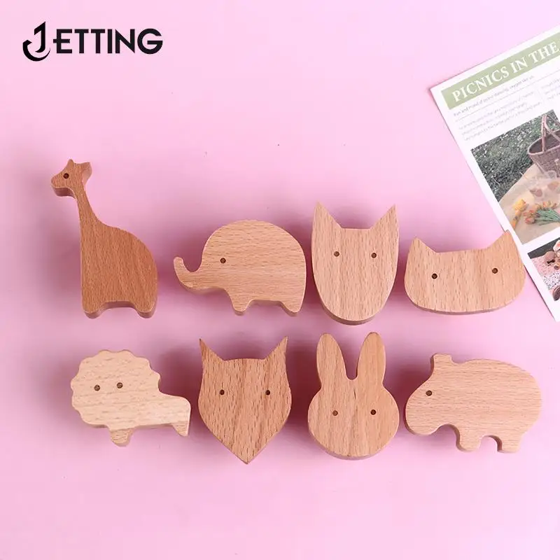 

Solid Wood Wall Hook Towels Coat Bags Clothes Storage Hook Self Adhesive Wall Hanger Mounted Kids Room Storage Rack