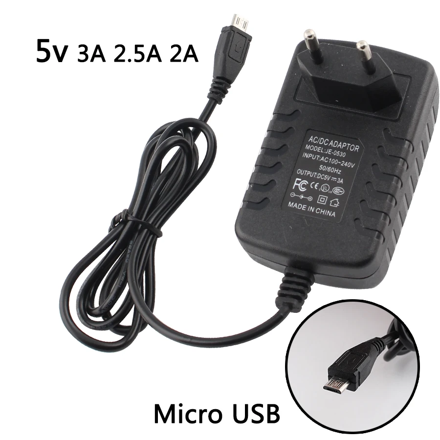 

DC 5V USB Power Adapter 5 Volt 2A 2.5A 3A Micro USB Power Supply Adapter 220V TO 5V Universal Charger for Game Console Tablet
