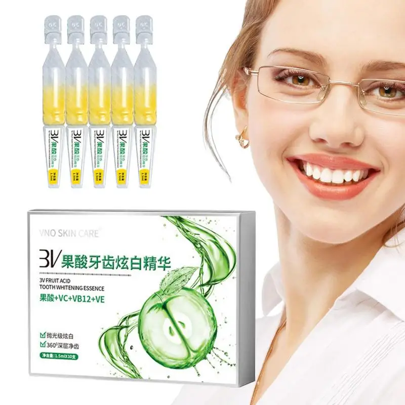 

Tooth Whitener Tooth Essence 10pcs Portable Teeth Stain Remover With Natural Ingredients To Whiten Anti-Inflammatory For School
