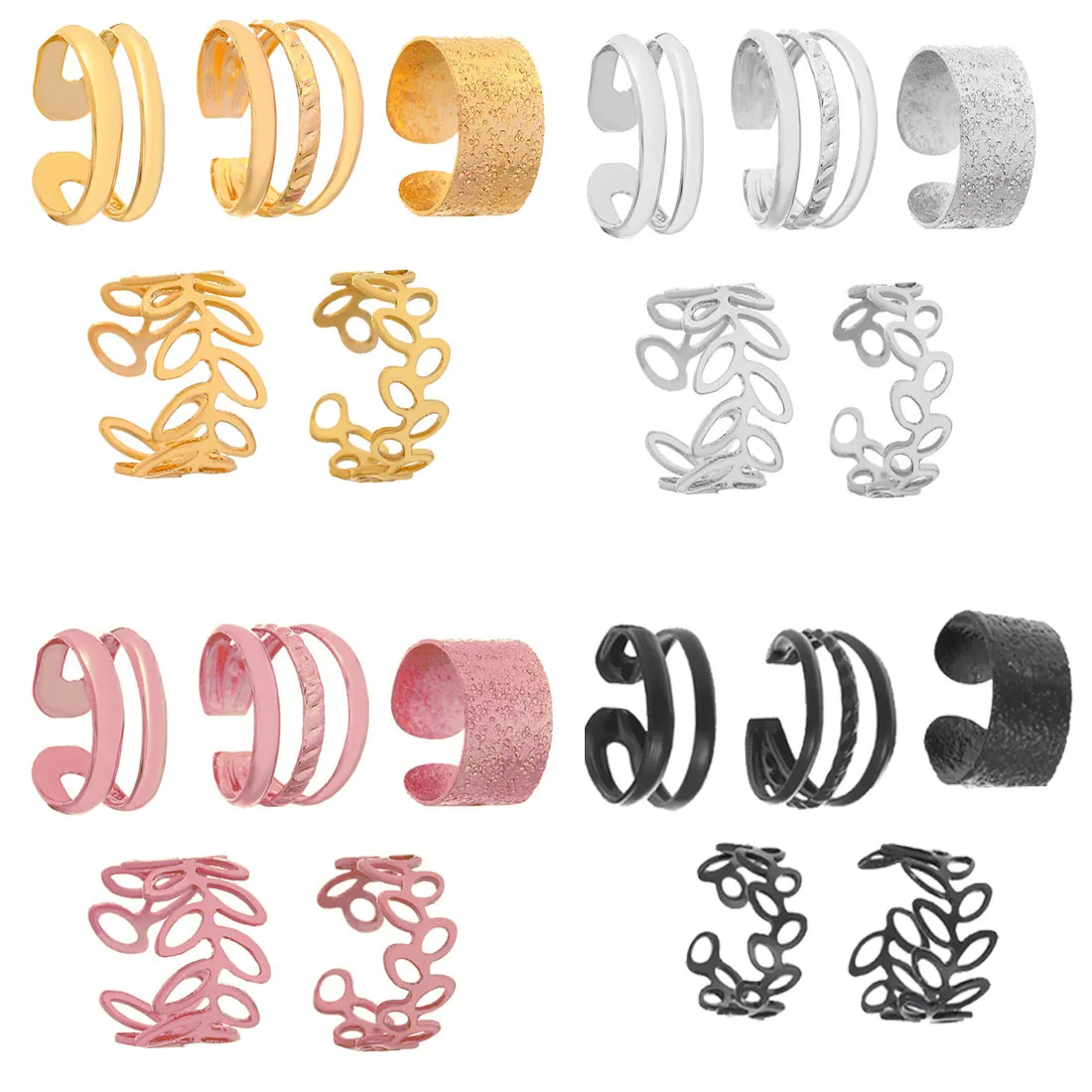 20Pcs Ear Cuff Earrings Sets for Women Ear Jewelry,Gold Sliver Non Piercing Earring  Clip On Cartilage Helix Wrap Earrings