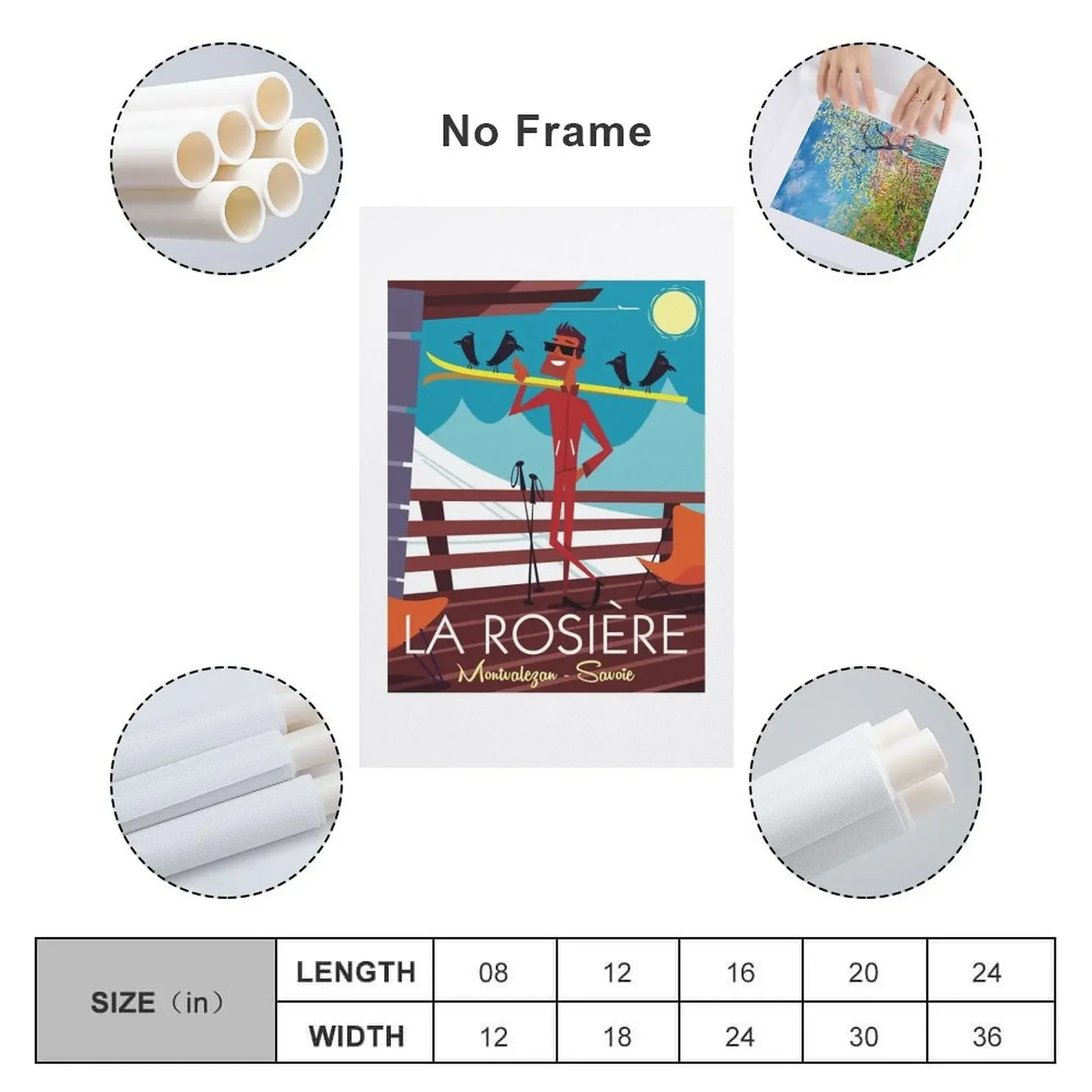 Лыжный плакат La Rosiere холст картина настенное искусство украшение рамка