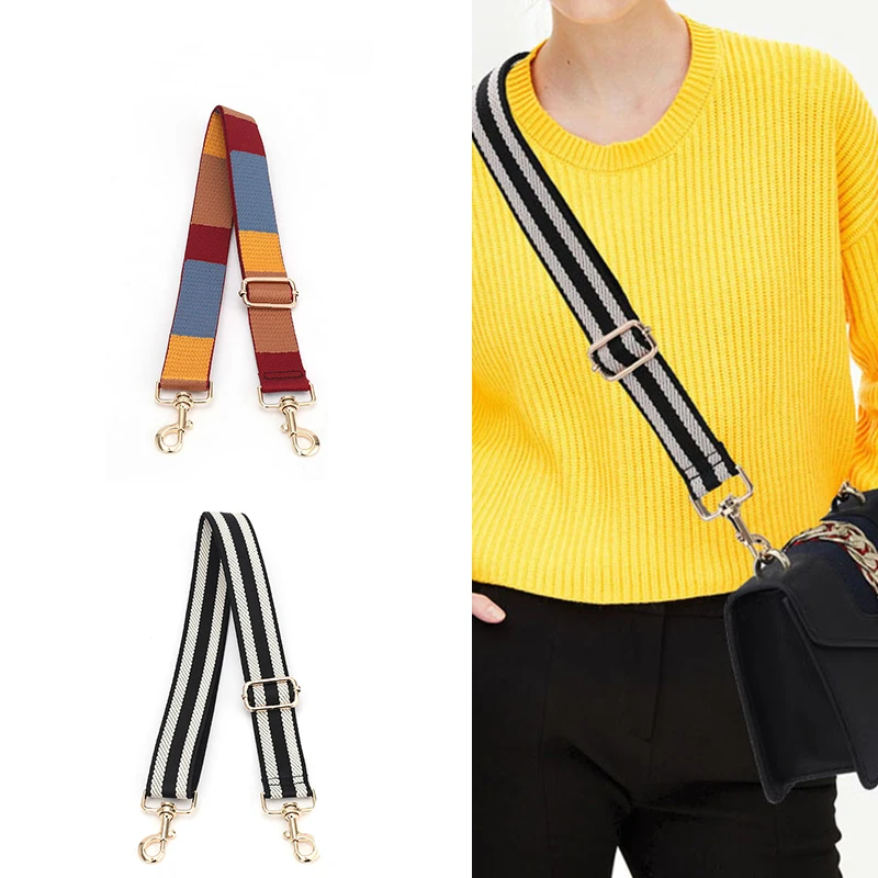 Contrast Color Plaid Bag Wide Shoulder Strap Accessories Women Bag Replacement Shoulder Diagonal Adjustment Long Shoulder Strap