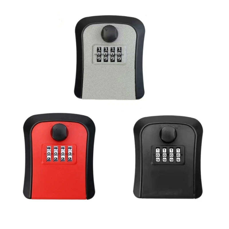 

Outdoor Lock Box 4-Digit Combination Safe Lockboxs Wall Mounted Hider Resettable Security Passwords Box