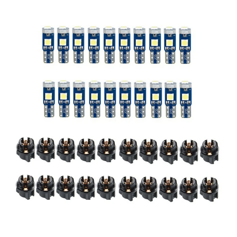 20 шт. светодиодные фонари T5 для приборной панели автомобиля индикатор датчика