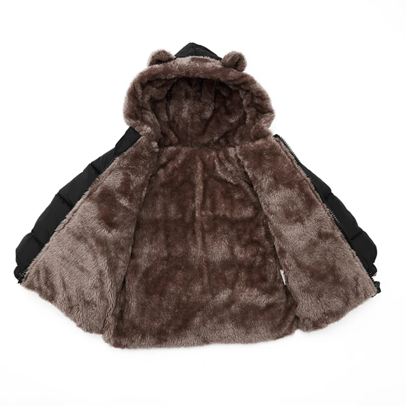 Детский кашемировый пуховик на молнии с капюшоном