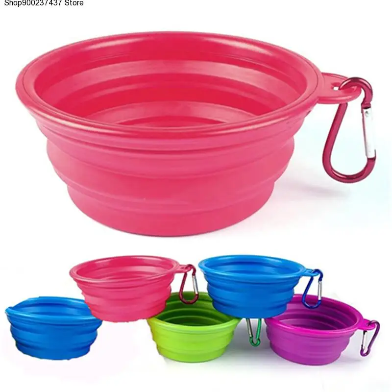 

Foldable Dog Cat Pet Travel Food Feeding Bowl Water Dish Portable Silicone Bowl