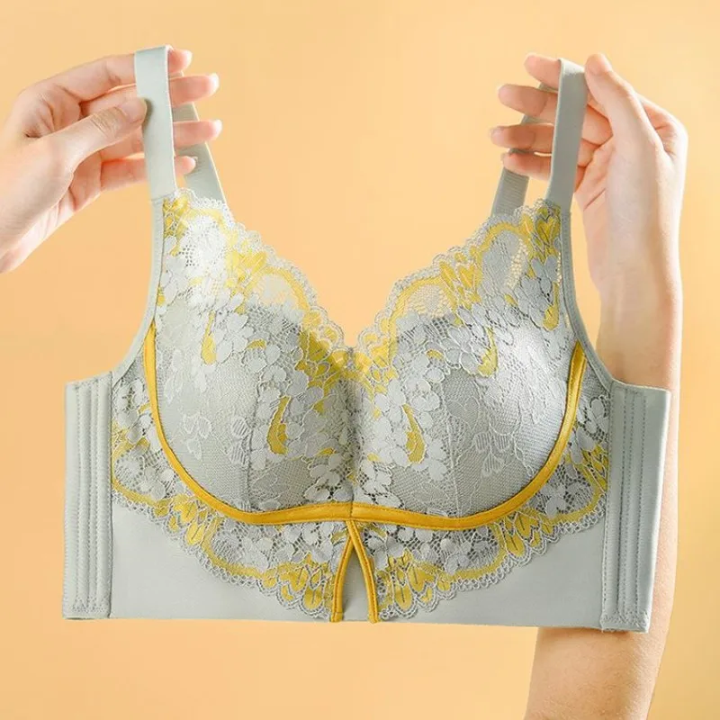 

Lingerie women's small chest gathered without steel ring, comfortable adjustment type, warm and textured bra