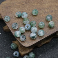 natural aquatic agate bead abacus shape big hole natural stone loose bead for jewerly diy earrings necklace bracelet making
