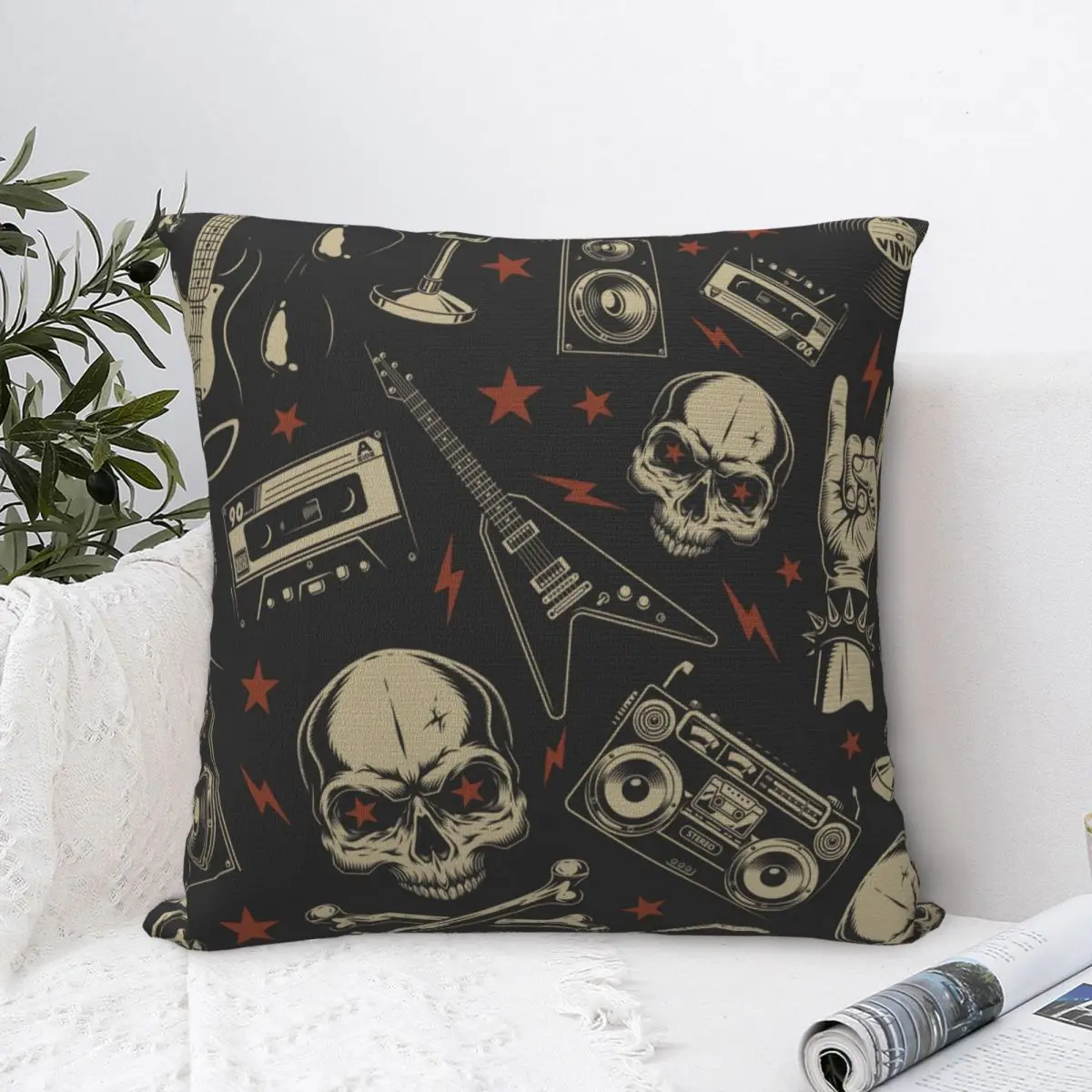 Чехол-накидка в виде подушки с изображением черепа тяжелый металлический рюкзак