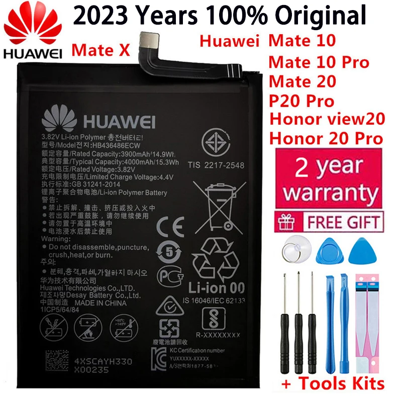 

Оригинальный аккумулятор Hua Wei 100% HB436486ECW 4000 мАч для Huawei Mate 10 Mate 10 Pro /P20 Pro AL00 L09 L29 TL00, батареи и инструменты
