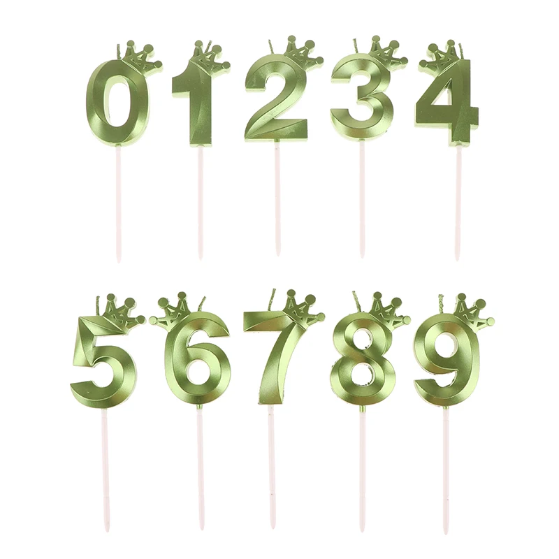 Свечи на день рождения Apple Green Diamond 0-9 цифровой топпер для торта номер свадебные