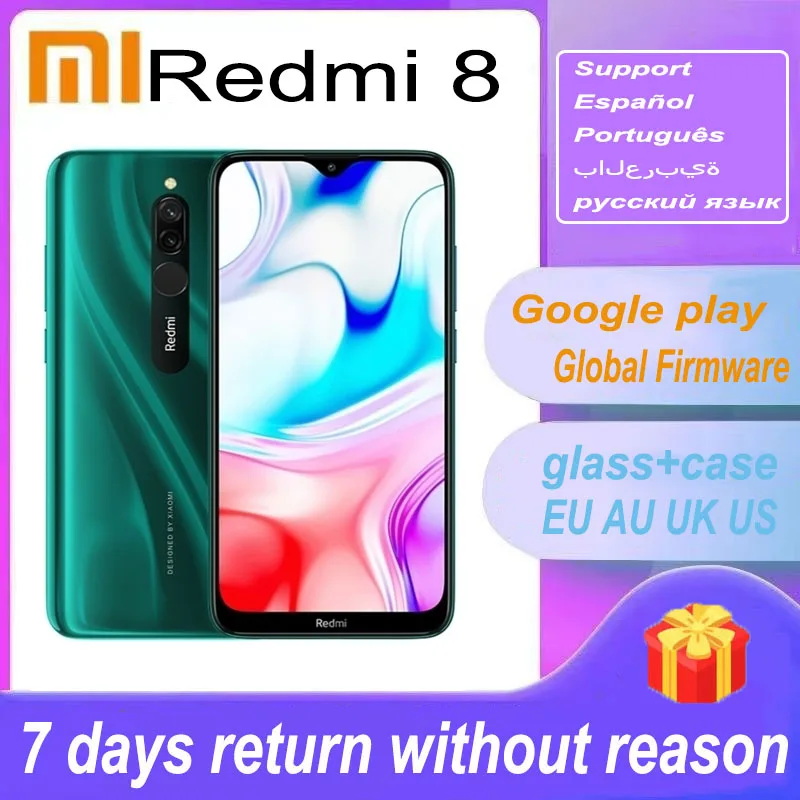 Smartphone Xiaomi Redmi 8  cellphone mpbile phone Global Firmware 5000mah Battery Snapdragon 439 Chipset Global Rom In Stock