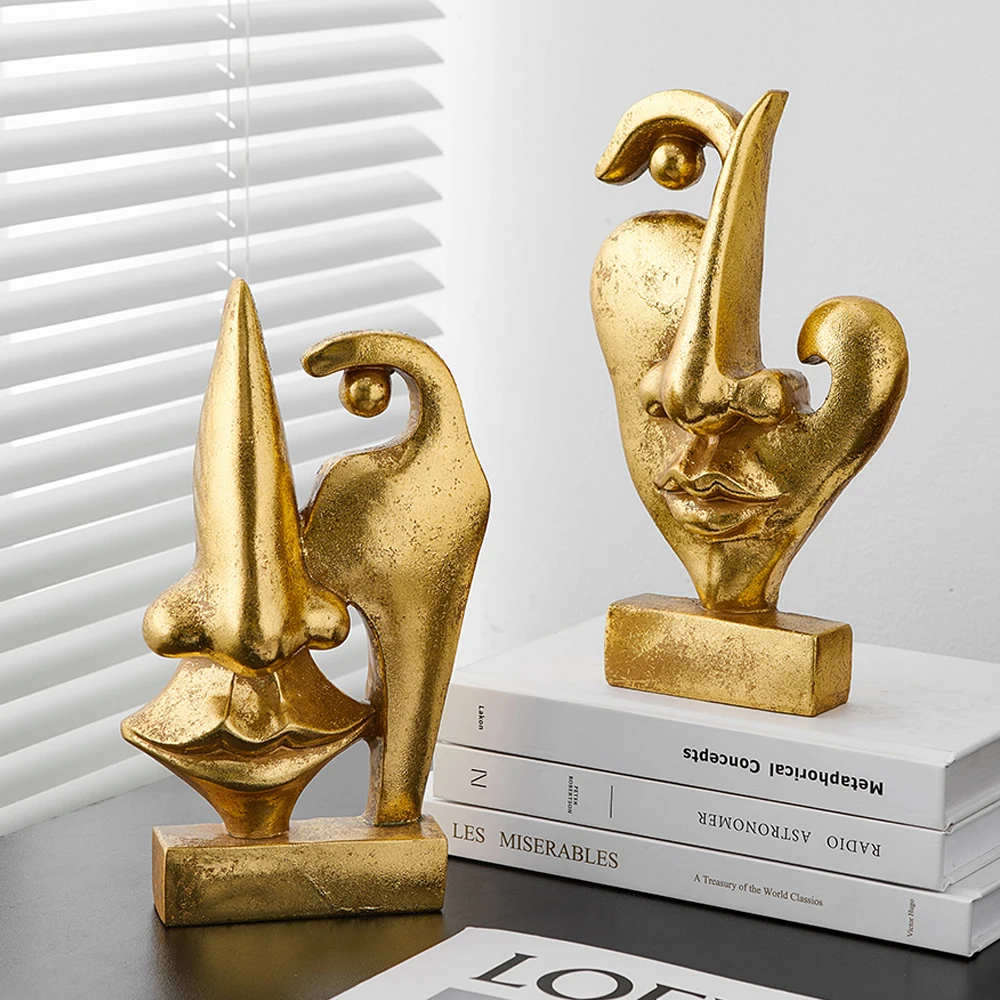 

Face Sculptures & Figurines Abstract Statue Home Decoration Luxury Living Room Decoration Kawaii Room Decor Desk Accessories