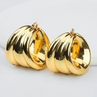 hoop earrings for women irregular big drop earrings 18k gold color copper fashion jewelry set for wedding party daily wear gift