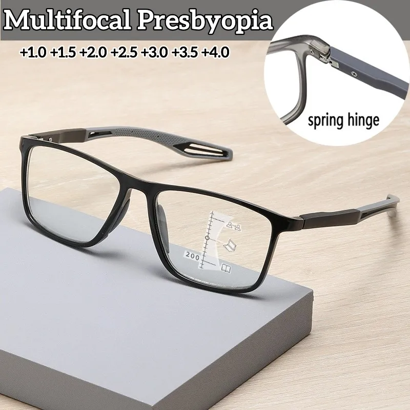 

TR90 Ultralight Multifocal Reading Glasses Anti-blue Light Sports Presbyopia Eyeglasses Men Women Progressive Near Far Eyewear